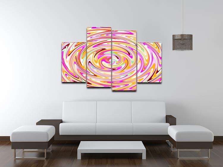 In The Mix 4 Split Panel Canvas artwork featuring four equal sections creating a cohesive design.