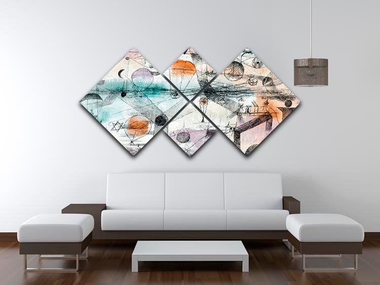 A beautiful 4-square multi-panel canvas artwork titled 'In the Realm of Air', showcasing a harmonious design across four individual panels.