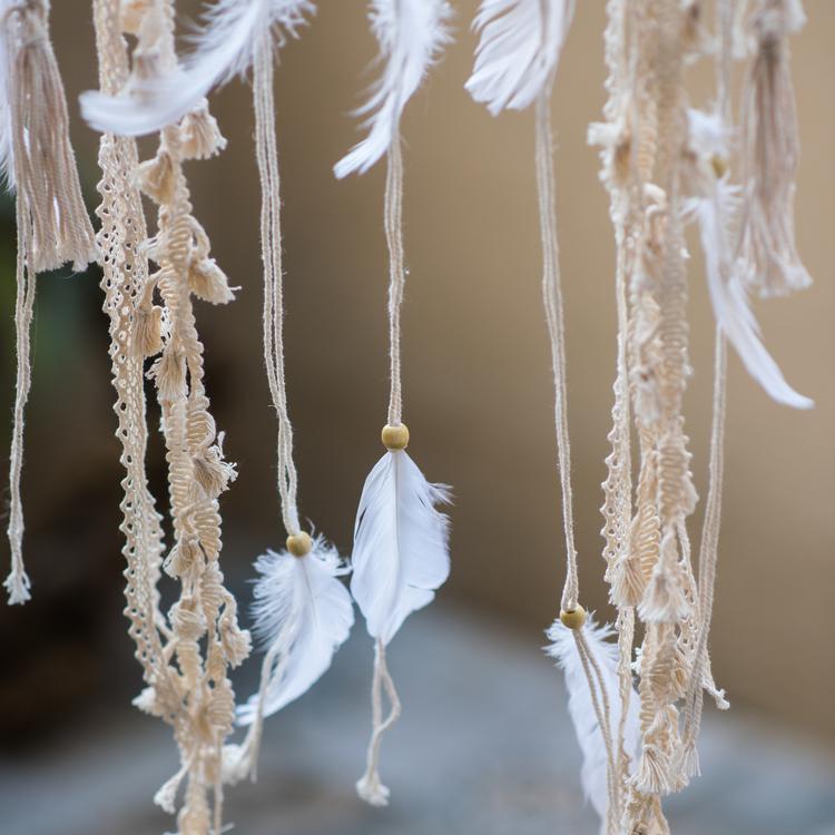 Handmade Indiana Dream Catcher Net featuring natural feathers, wood, and leather in various styles and colors.