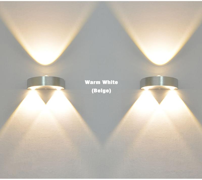 Indoor 3W LED Wall Lamp in sleek aluminum design, providing cold white light for modern decor.