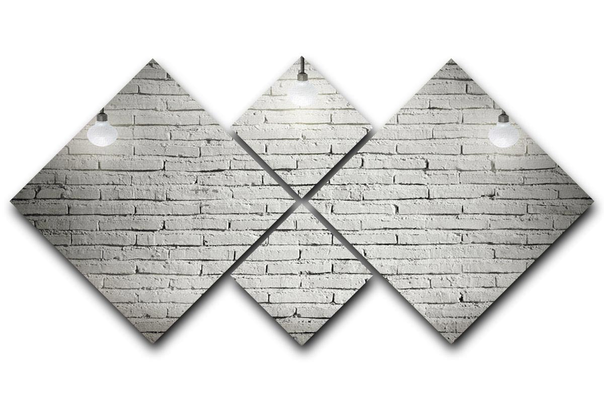 A wooden 4 Square Multi Panel Canvas artwork featuring four equal square sections, ideal for industrial interior decor.