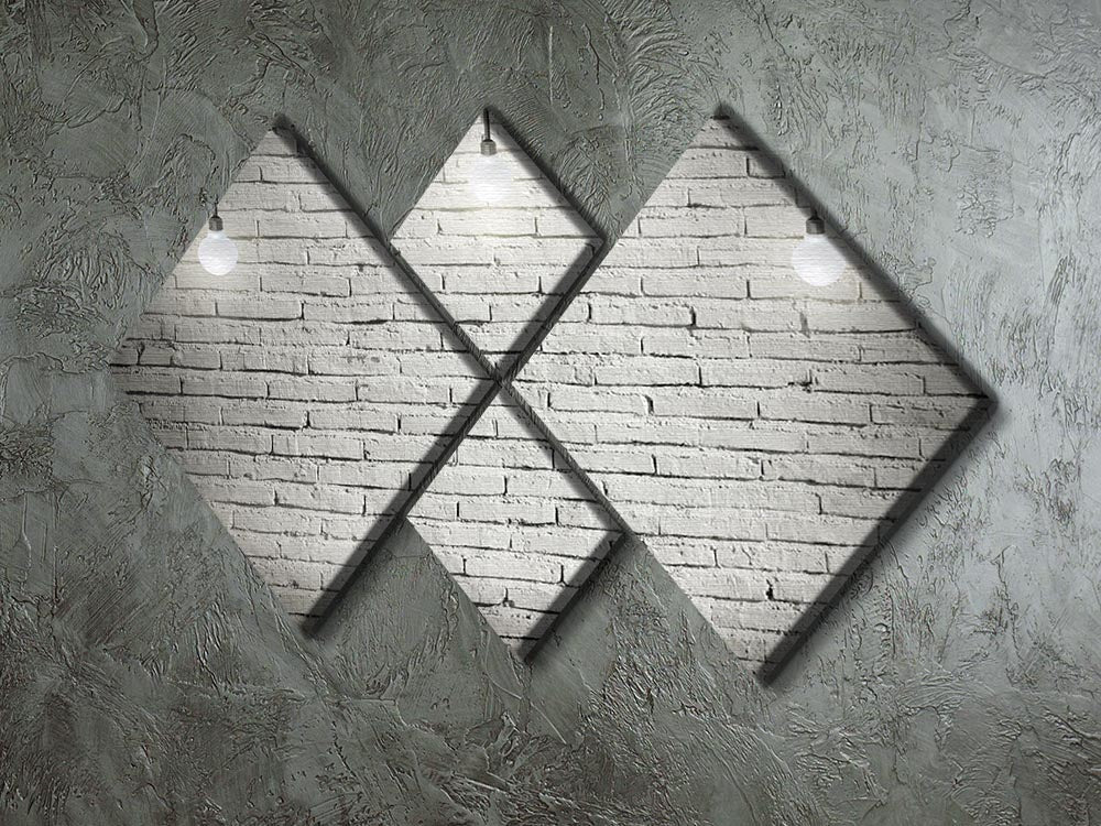 A wooden 4 Square Multi Panel Canvas artwork featuring four equal square sections, ideal for industrial interior decor.