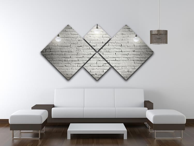A wooden 4 Square Multi Panel Canvas artwork featuring four equal square sections, ideal for industrial interior decor.