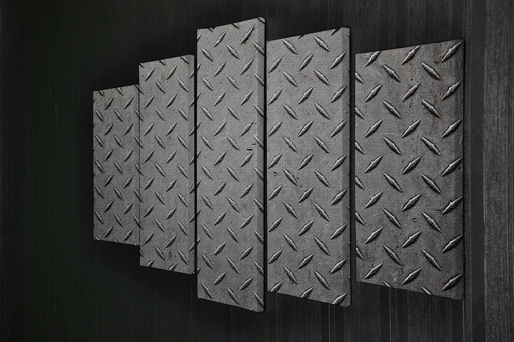 Industrial Metal Plate 5 Split Panel Canvas artwork featuring five panels with a cohesive design, perfect for modern decor.