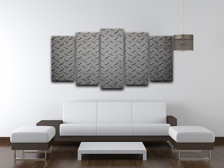 Industrial Metal Plate 5 Split Panel Canvas artwork featuring five panels with a cohesive design, perfect for modern decor.