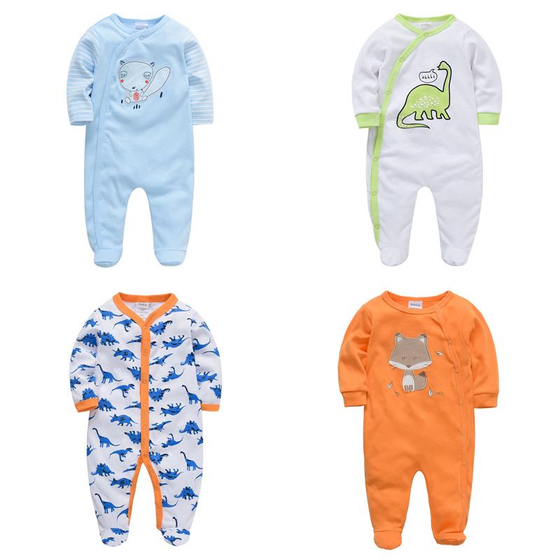 Infant baby jumpsuits in various striped designs, showcasing vibrant colors and soft cotton material, perfect for newborns.