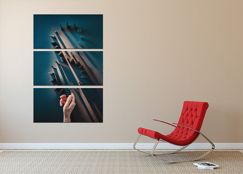 Infinity 3 Split Panel Canvas Print featuring three cohesive panels with modern art design, perfect for home or office decor.
