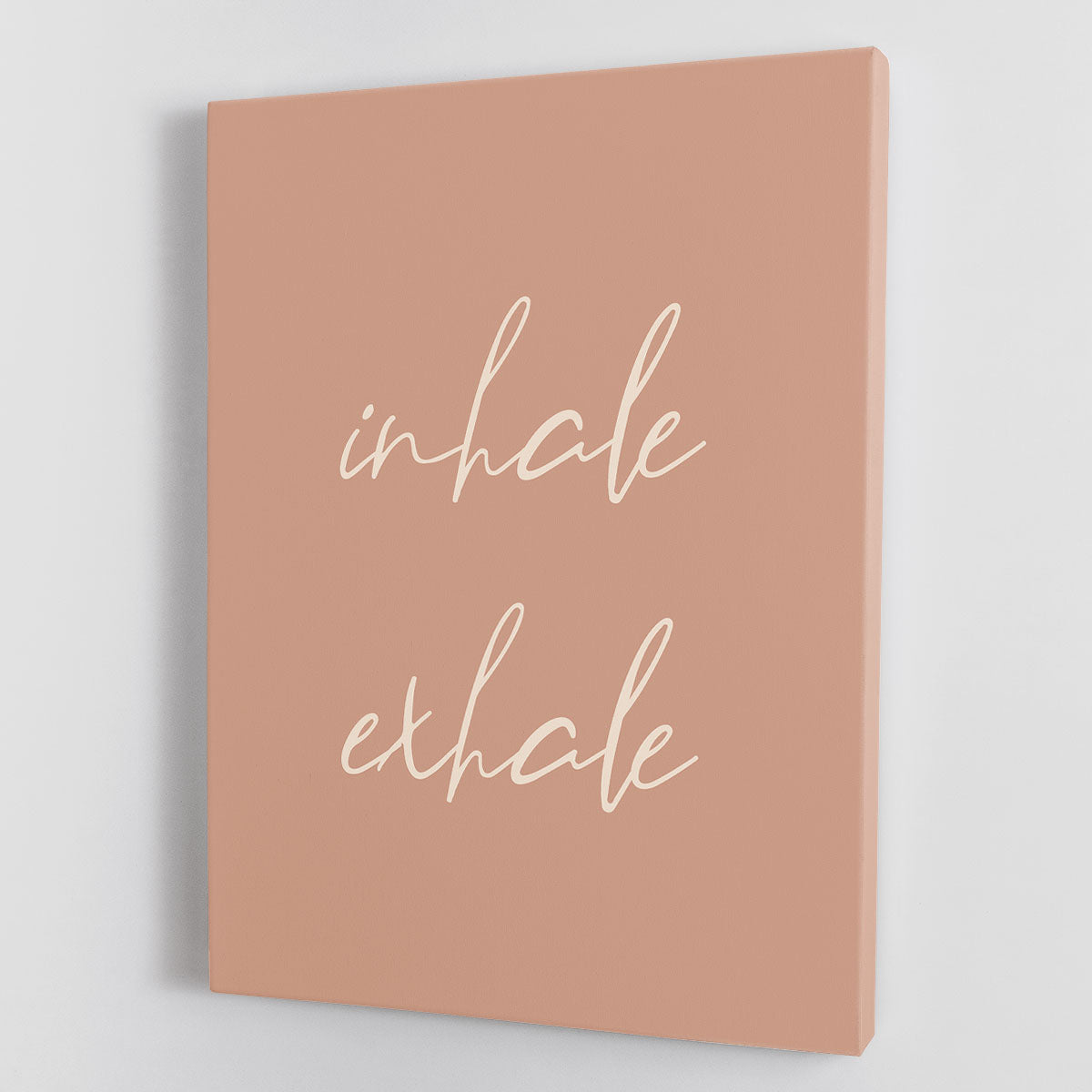Inhale Exhale canvas print featuring calming typography and modern design, perfect for home or office decor.