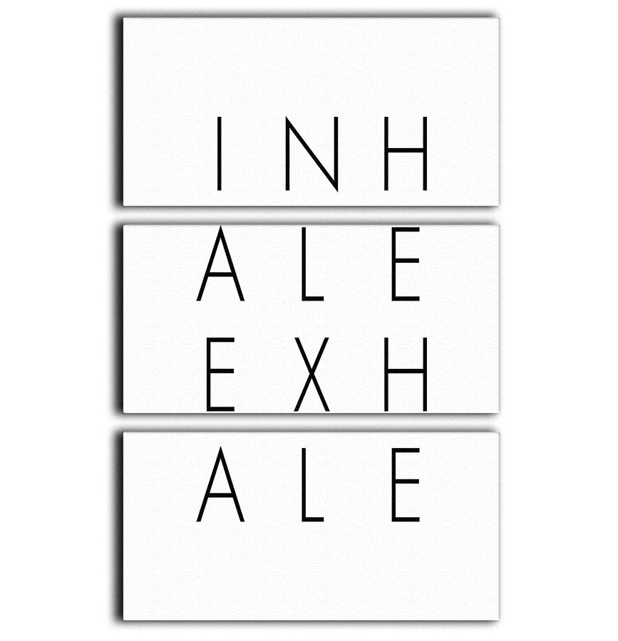 Inhale Exhale Large 3 Split Panel Canvas Print featuring three cohesive canvases with modern art design, ideal for home or office decor.