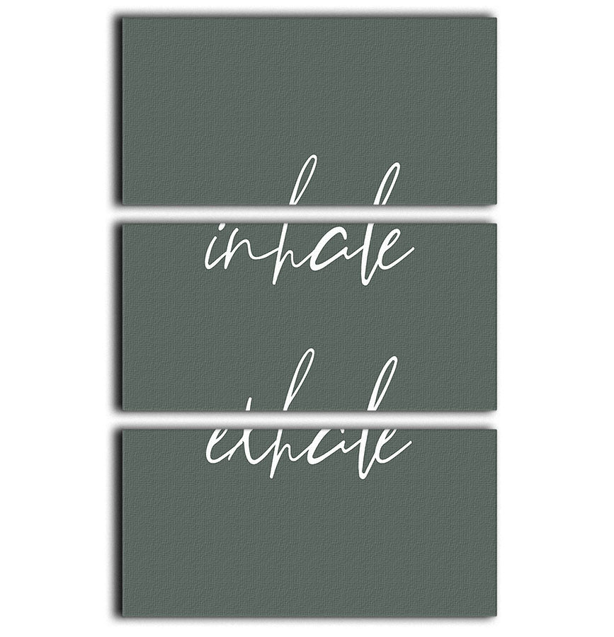 Inhale Exhale No2 3 Split Panel Canvas Print showcasing a modern art design with vibrant colors and elegant composition.