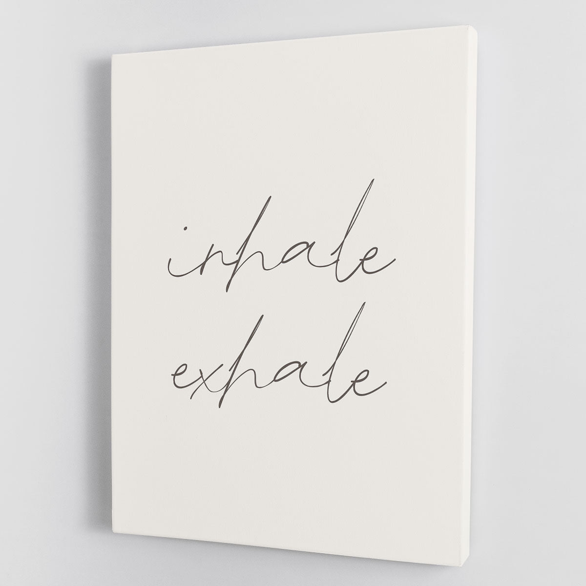 Inhale Exhale No4 Canvas Print featuring modern art design with calming colors and inspirational message.