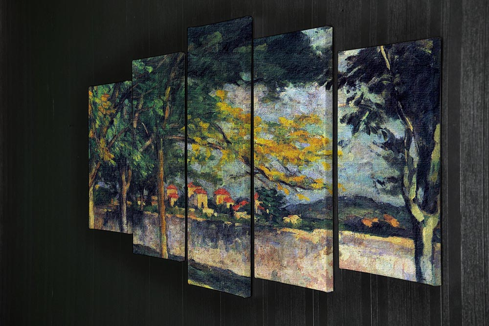 Into Street by Cezanne 5 Split Panel Canvas artwork featuring vibrant colors and dynamic design across five panels.