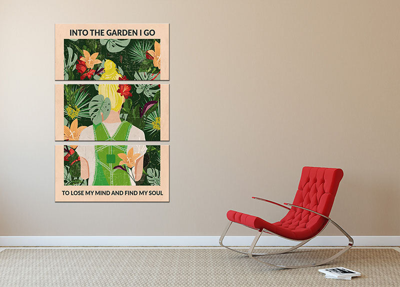 Into the Garden blonde 3 Split Panel Canvas Print featuring vibrant colors and elegant design, perfect for home decor.