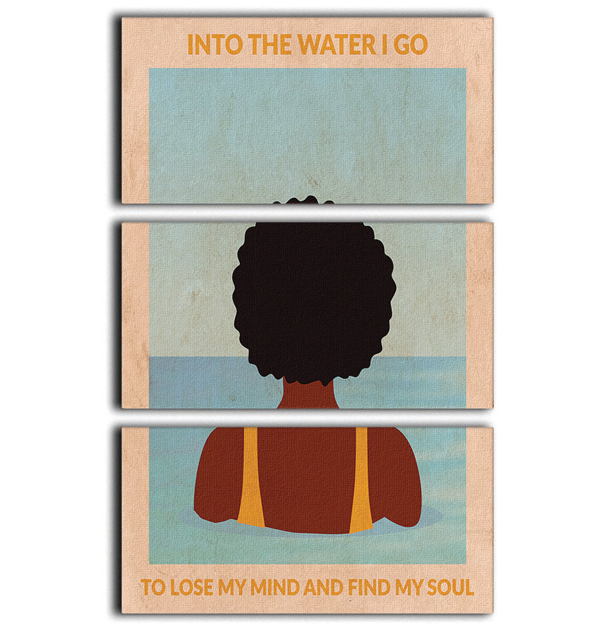 Into the Water black 3 Split Panel Canvas Print featuring three high-quality canvases with a captivating design.