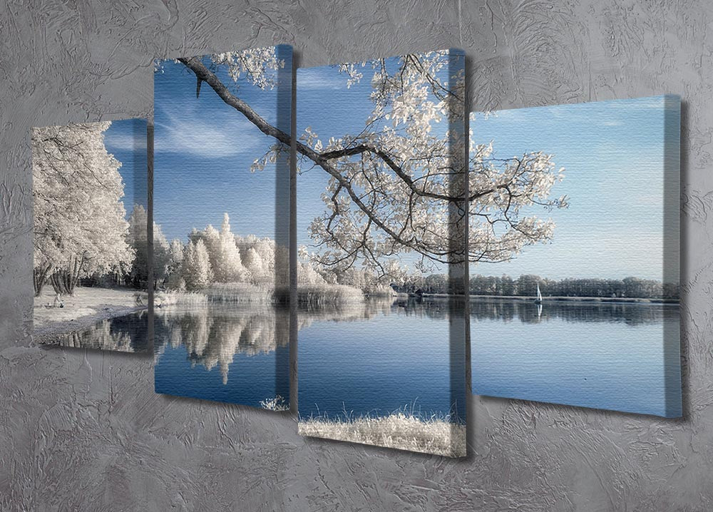 Irenkowo 4 Split Panel Canvas artwork displayed in a modern living room setting, showcasing vibrant colors and dynamic design.