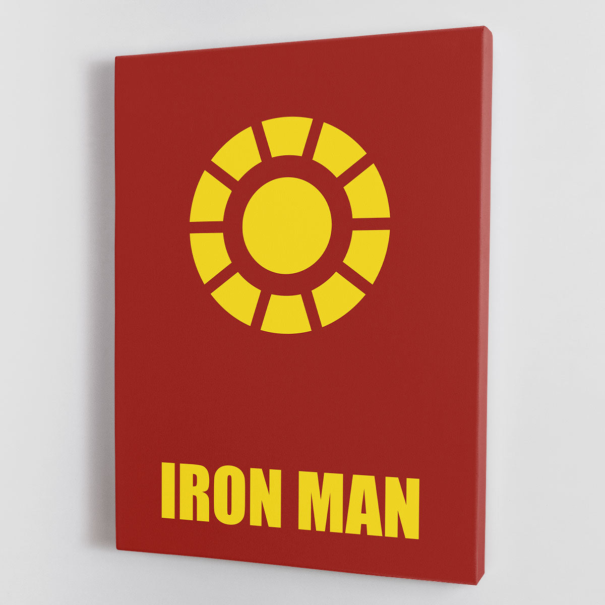 Iron Man Minimal Movie Canvas Print featuring a sleek design with vibrant colors, perfect for home or office decor.