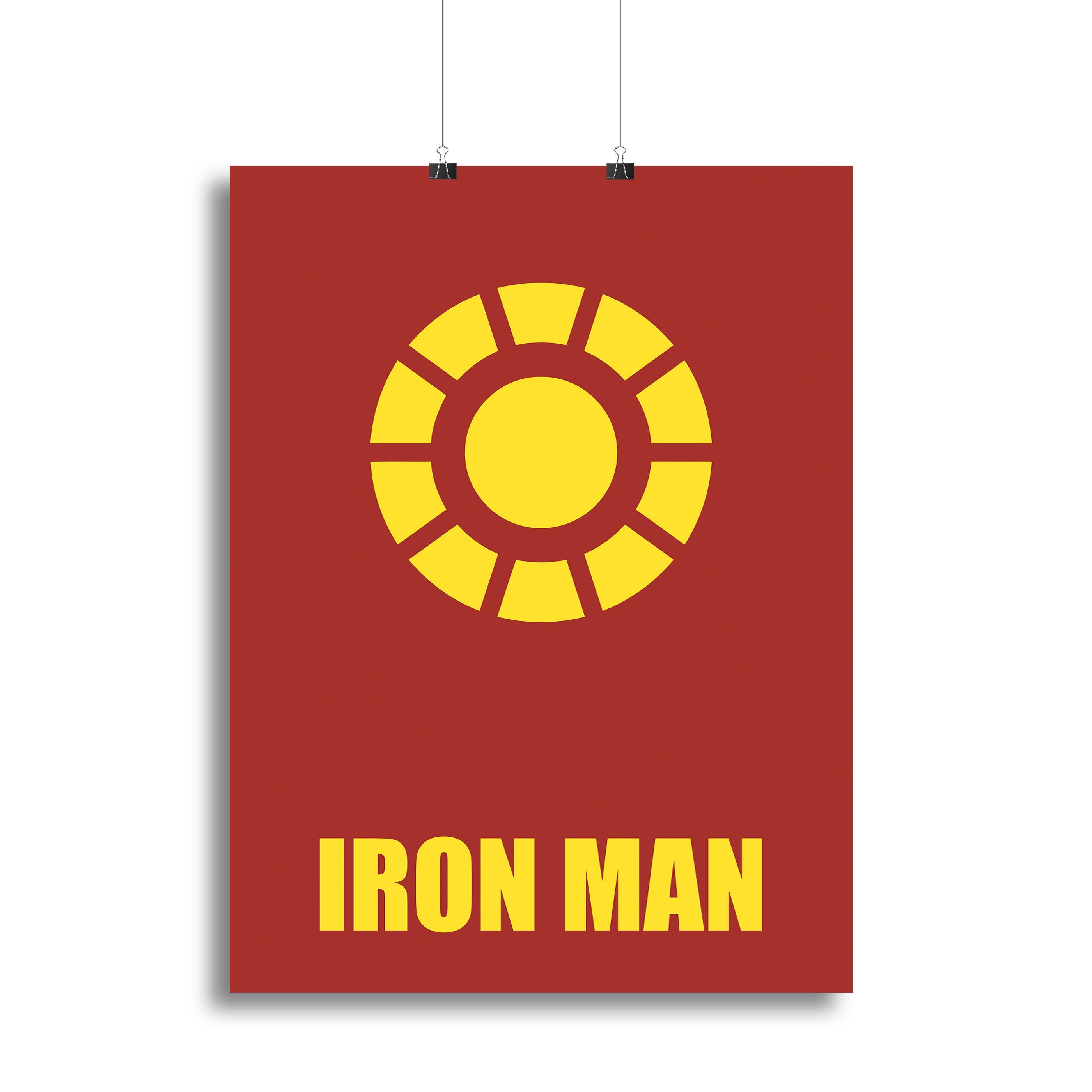 Iron Man Minimal Movie Canvas Print featuring a sleek design with vibrant colors, perfect for home or office decor.