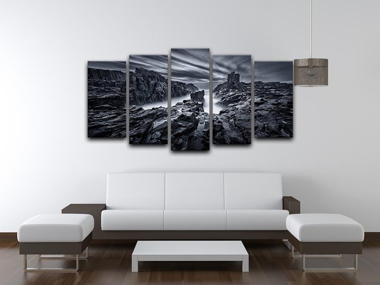 Iron World 5 Split Panel Canvas artwork featuring five panels with a cohesive design, adding depth and dimension to any space.