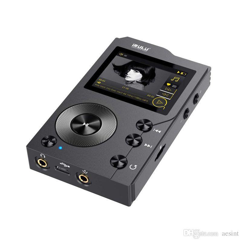 iRULU F20 HiFi Lossless MP3 Player in black with Bluetooth connectivity and a sleek design.