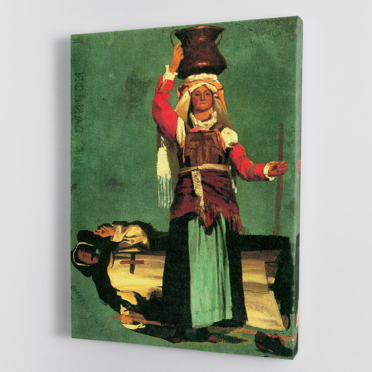 A beautiful canvas print of Italian costume studies by Bierstadt, showcasing intricate details and vibrant colors.