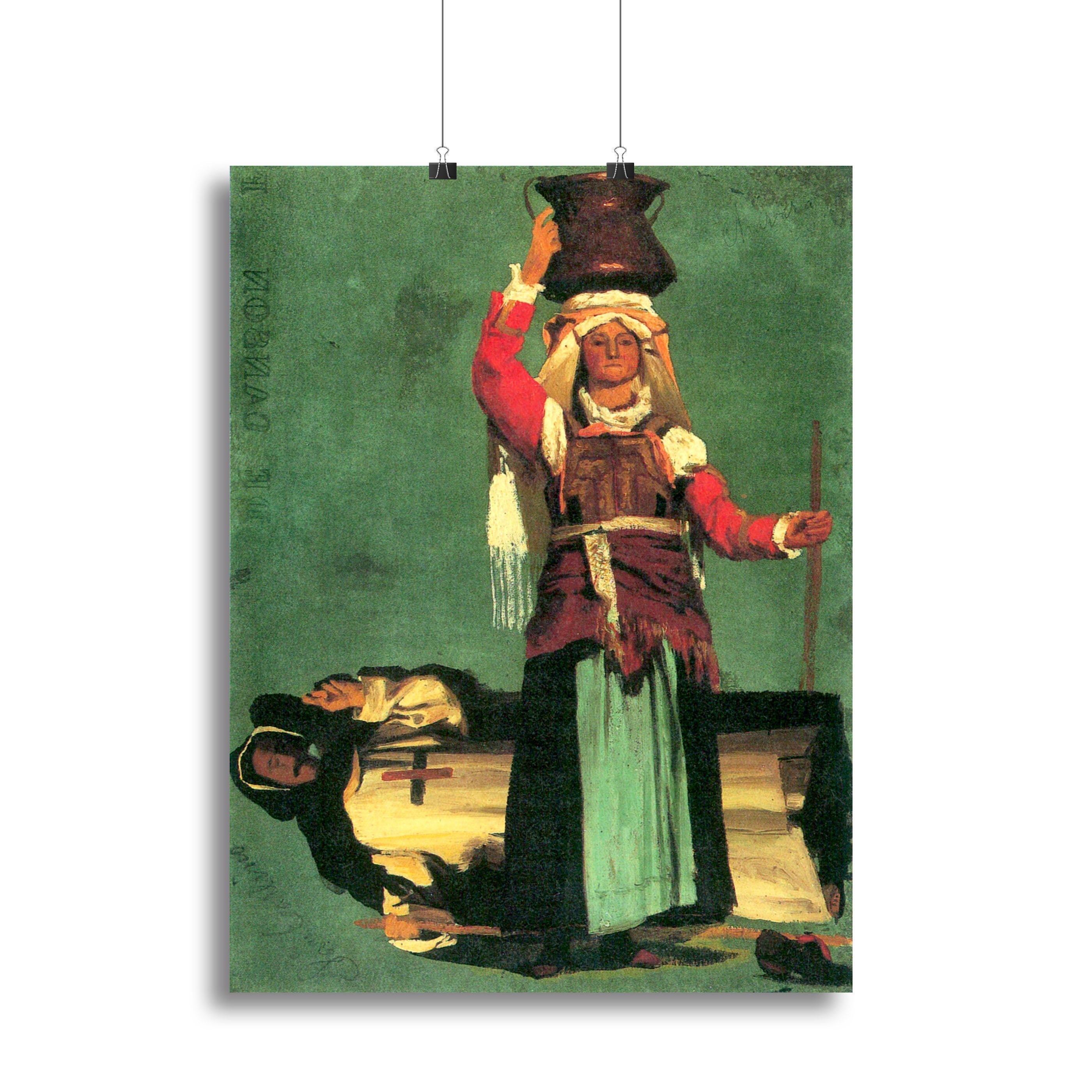 A beautiful canvas print of Italian costume studies by Bierstadt, showcasing intricate details and vibrant colors.