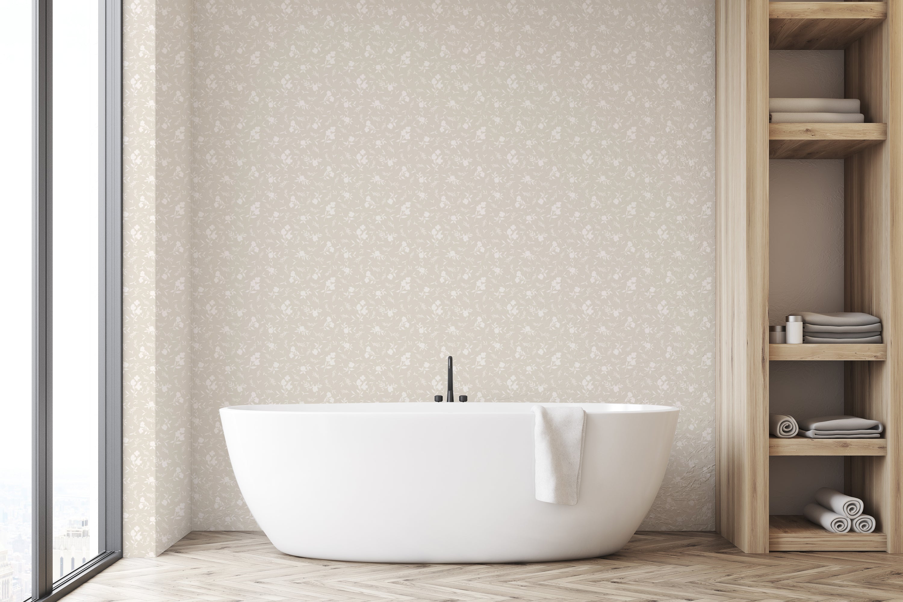 Ivy Wallpaper in taupe color featuring a modern design, perfect for home decor.