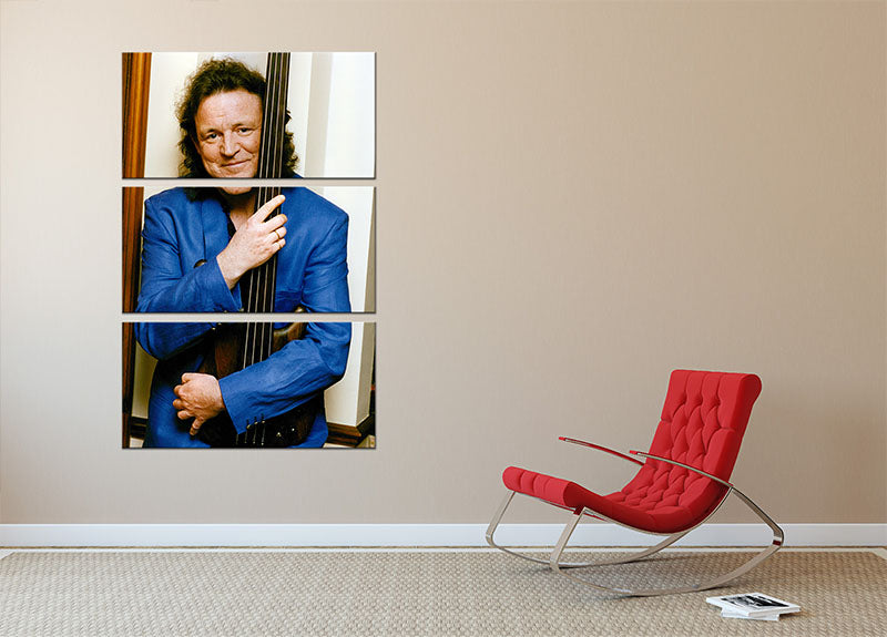 Three-panel canvas print featuring Jack Bruce, the legendary bass player from Cream, showcasing vibrant colors and artistic design.
