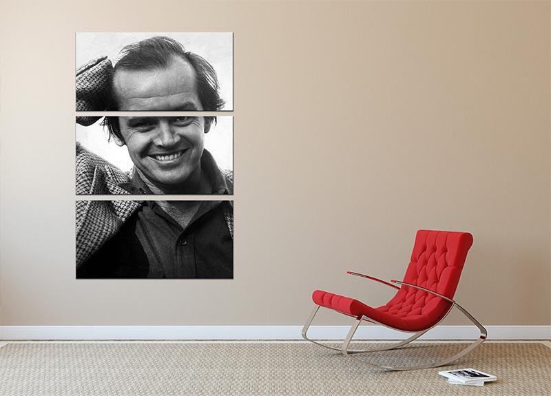 Jack Nicholson 1976 3-panel canvas print featuring a captivating design of the iconic actor.