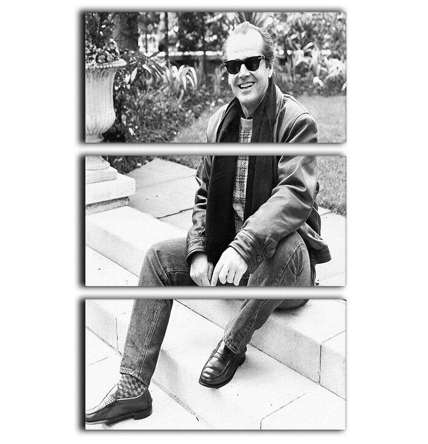 A striking 3-panel canvas print featuring Jack Nicholson from 1984, showcasing vibrant colors and detailed imagery.