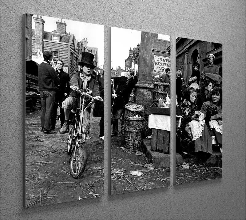 Three-panel canvas print featuring Jack Wild as the Artful Dodger, showcasing vibrant colors and intricate details.