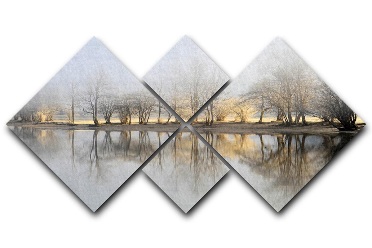 January Morning 4 Square Multi Panel Canvas artwork featuring vibrant colors and harmonious design, ideal for home decor.