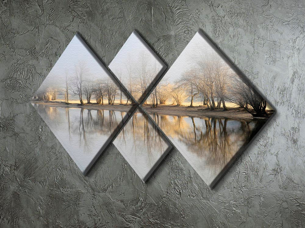 January Morning 4 Square Multi Panel Canvas artwork featuring vibrant colors and harmonious design, ideal for home decor.