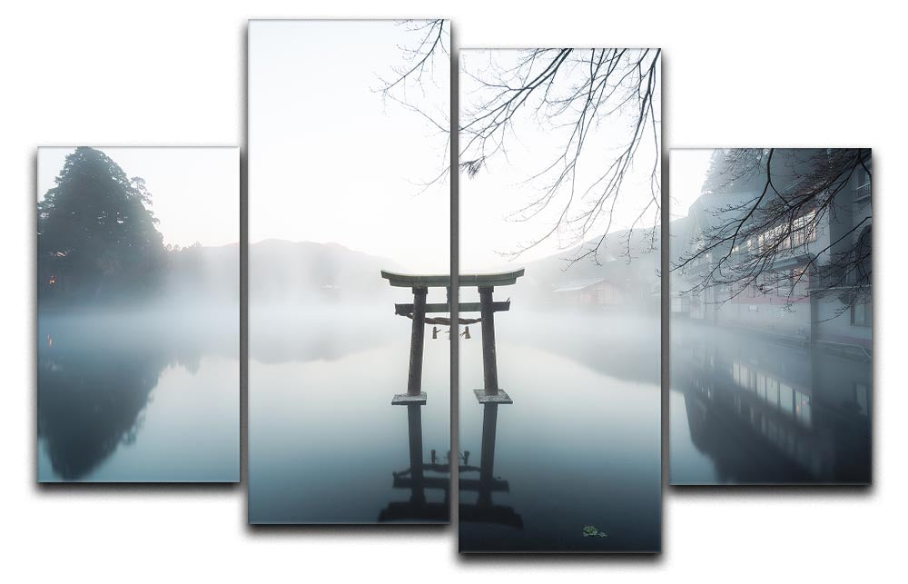 Japan 4 Split Panel Canvas artwork featuring serene landscapes in four sections, creating a cohesive and dynamic visual effect.