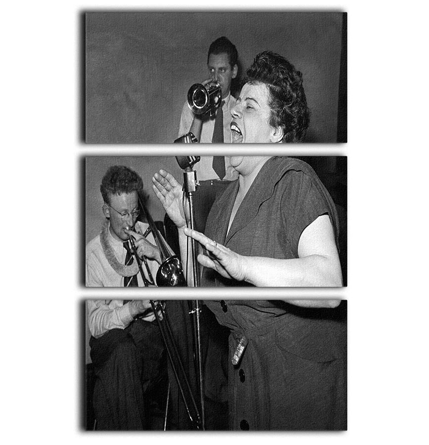 Jazz Singer 3 Split Panel Canvas Print featuring vibrant colors and elegant design, perfect for enhancing any room's decor.