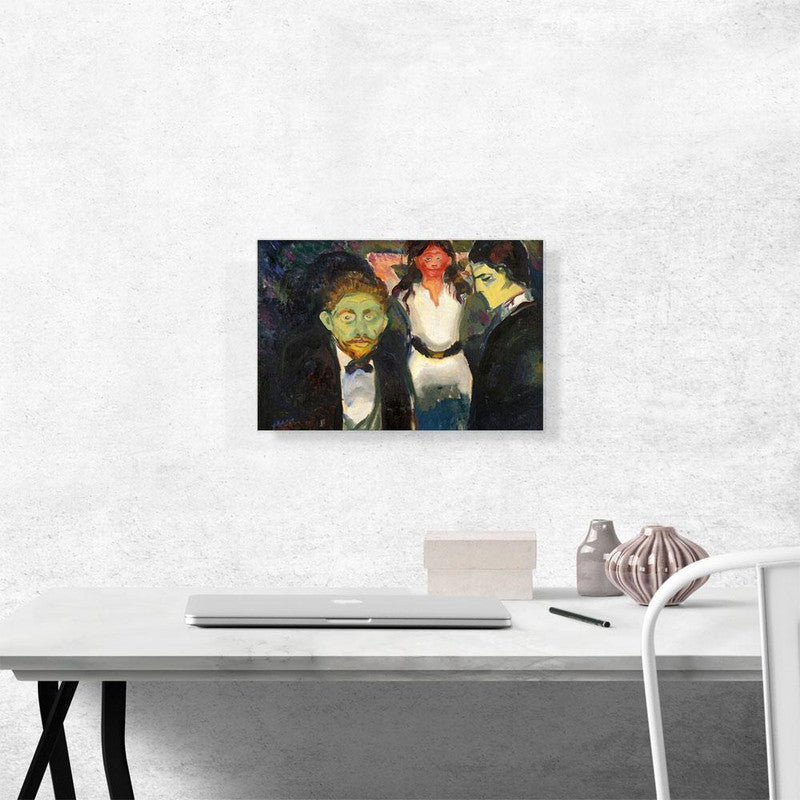 Jealousy 1907 canvas art featuring modern abstract design with vibrant colors, perfect for home decor.