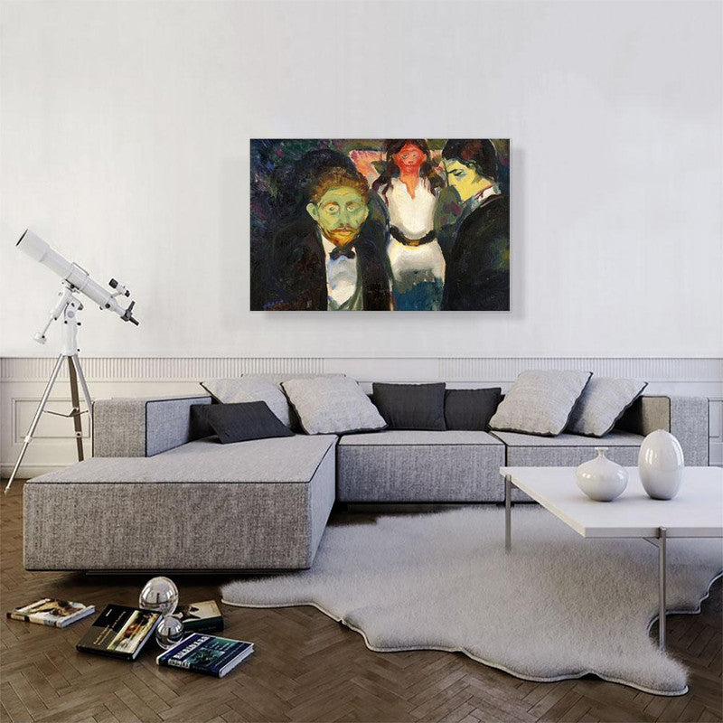 Jealousy 1907 canvas art featuring modern abstract design with vibrant colors, perfect for home decor.