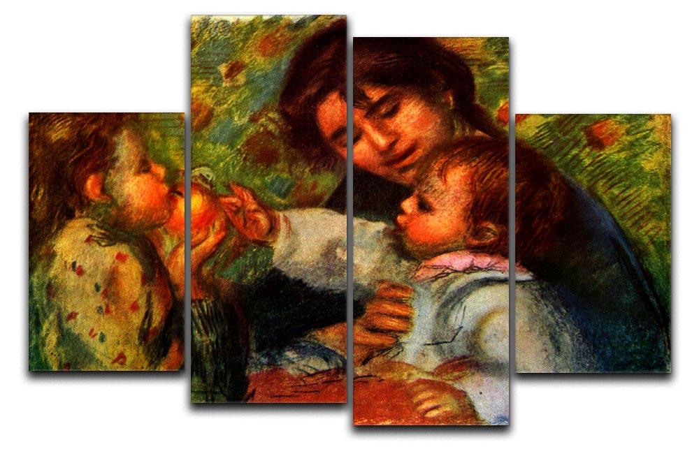 A 4-split canvas artwork featuring Jean Renoir's painting of Gabrielle, showcasing vibrant colors and intricate details across four panels.