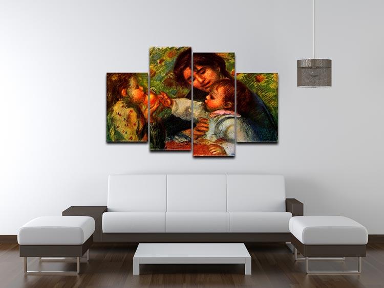 A 4-split canvas artwork featuring Jean Renoir's painting of Gabrielle, showcasing vibrant colors and intricate details across four panels.