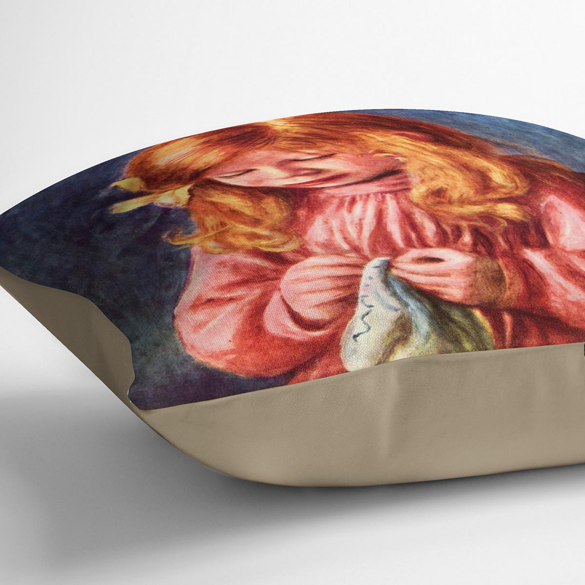 Jean Renoir sewing by Renoir Cushion featuring vibrant abstract designs on luxurious vegan faux suede, perfect for home decor.