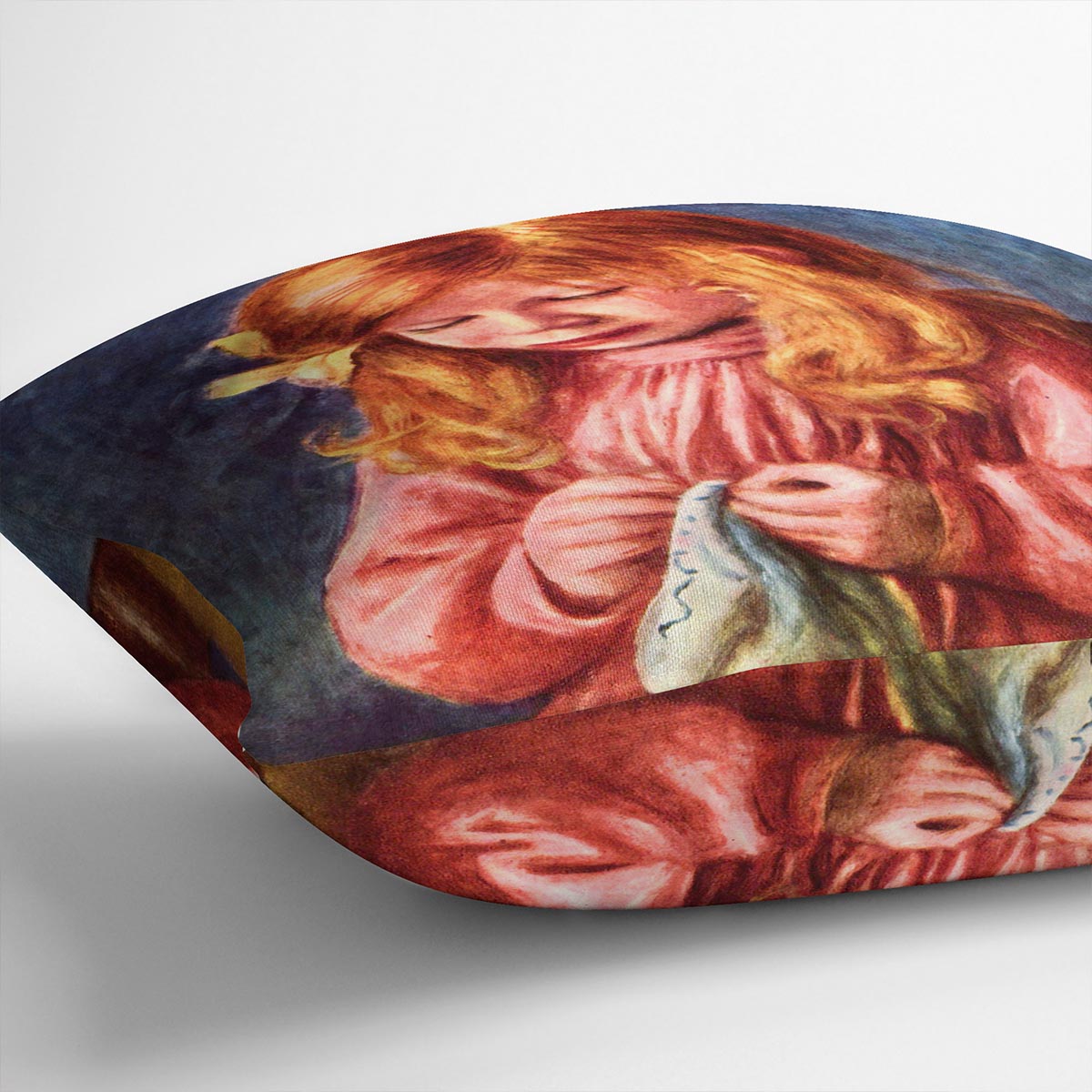 Jean Renoir sewing by Renoir Cushion featuring vibrant abstract designs on luxurious vegan faux suede, perfect for home decor.