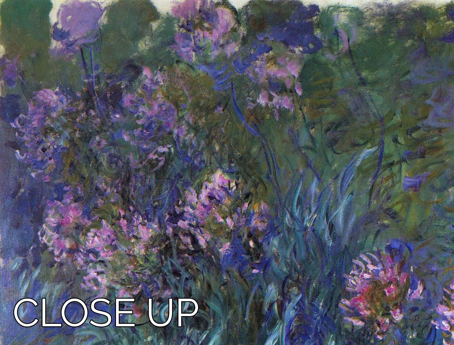 Jewelry Lilies by Monet 3 Split Panel Canvas Print showcasing vibrant lilies in a stunning three-panel arrangement.