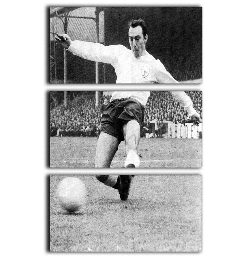 Jimmy Greaves 1966 3 Split Panel Canvas Print featuring three panels showcasing iconic football imagery.