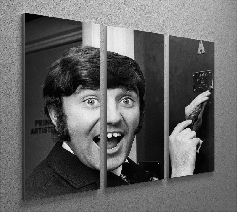 Jimmy Tarbuck 3 Split Panel Canvas Print showcasing vibrant colors and modern design, perfect for enhancing any room's decor.