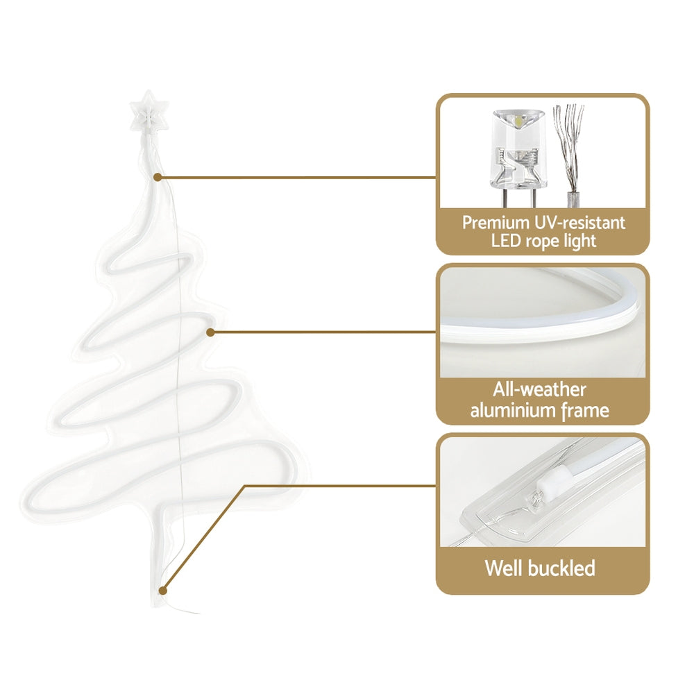 Jingle Jollys Christmas Lights featuring vibrant green LED bulbs on a sturdy frame, perfect for outdoor holiday decorations.