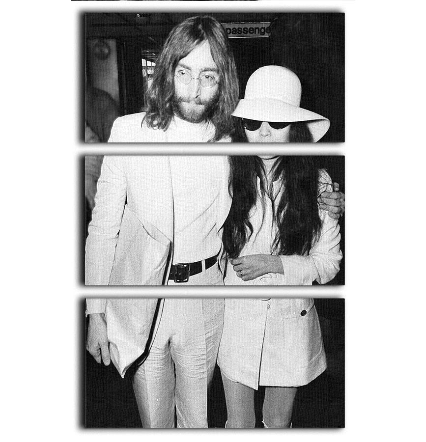 John and Yoko 3 Split Panel Canvas Print featuring vibrant colors and artistic design, perfect for home decor.