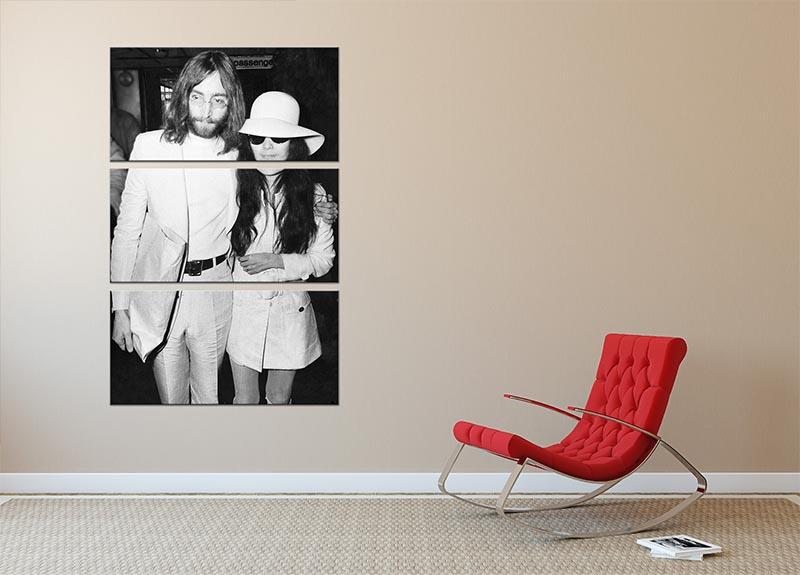 John and Yoko 3 Split Panel Canvas Print featuring vibrant colors and artistic design, perfect for home decor.