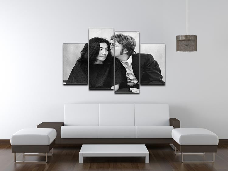 John and Yoko 4 Split Panel Canvas artwork featuring four equal sections that create a cohesive image when hung together.