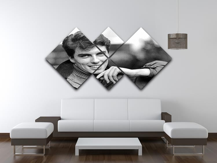 A vibrant 4-square multi-panel canvas featuring John Barrowman in 1989, showcasing his charisma and talent in a striking arrangement.