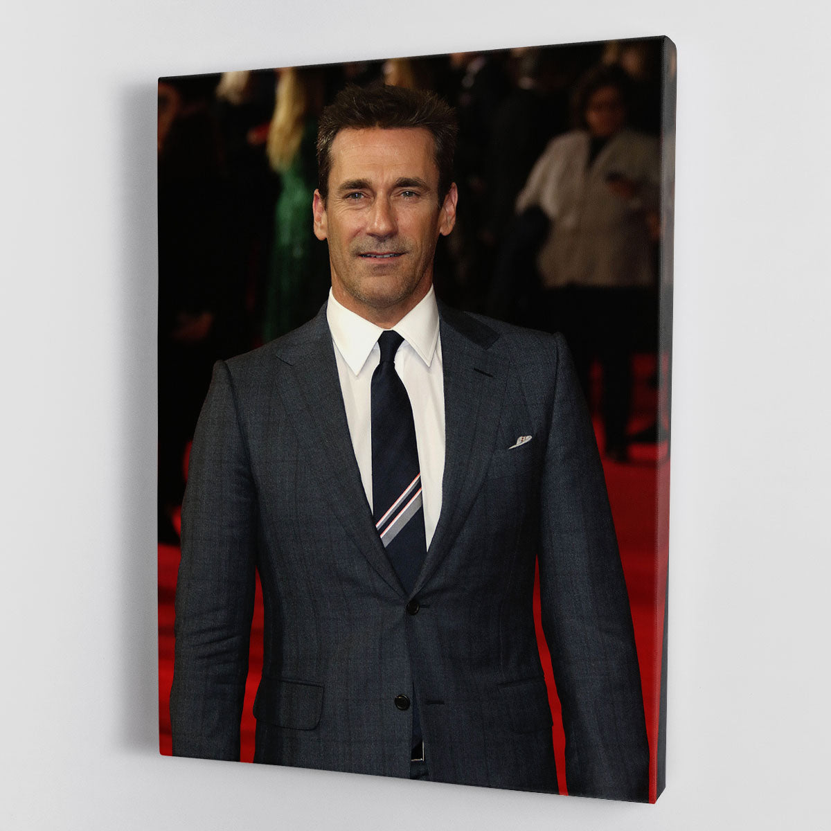 A stylish John Hamm canvas print showcasing modern art, perfect for home or office decor.