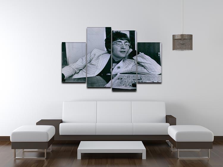 A 4-split canvas artwork featuring John Lennon in 1967, showcasing vibrant colors and dynamic design.